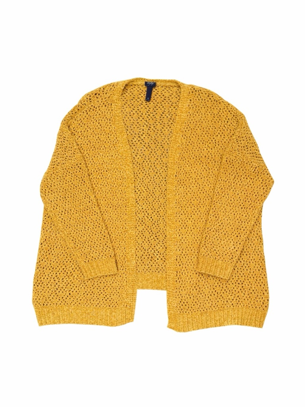 Daytrip Mustard Yellow Open Knit Cardigan